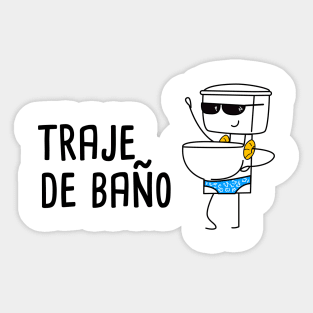 Traje de Bano - Spanish Puns Collection Sticker